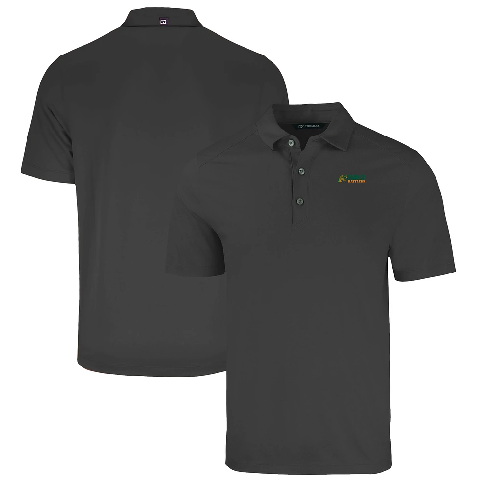 Men's Cutter & Buck Heather Black Florida A&M Rattlers Big Tall Forge Eco Stretch Recycled Polo