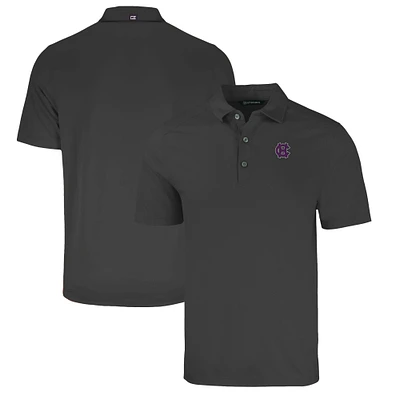 Men's Cutter & Buck Heather Black Holy Cross Crusaders Big Tall Forge Eco Stretch Recycled Polo