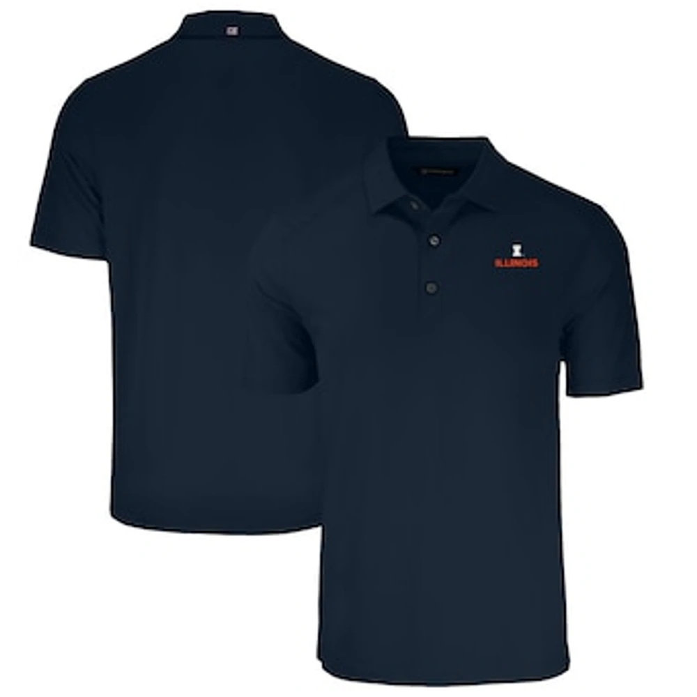 Men's Cutter & Buck Navy Illinois Fighting Illini Big Tall Forge Eco Stretch Recycled Polo