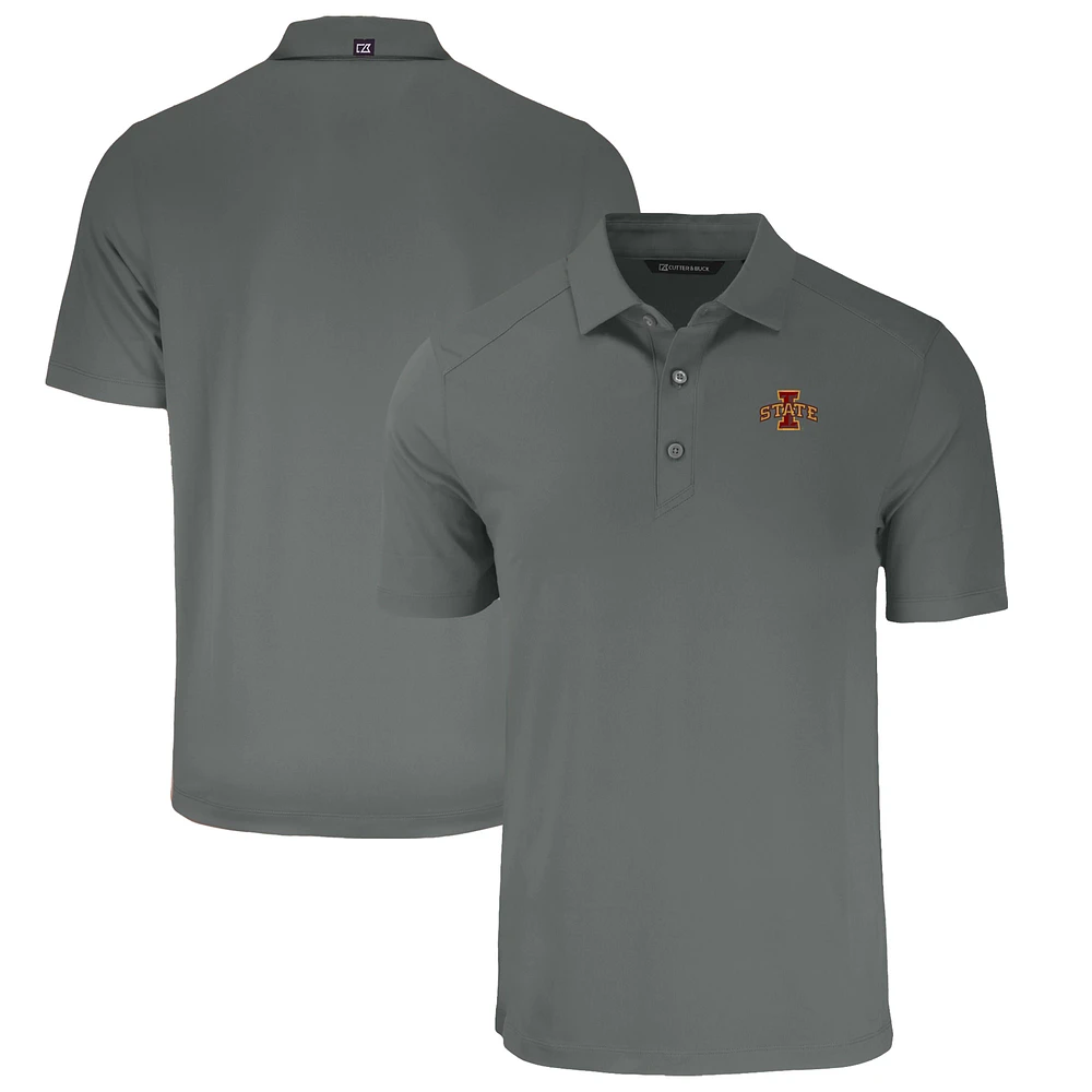 Men's Cutter & Buck Gray Iowa State Cyclones Big Tall Forge Eco Stretch Recycled Polo