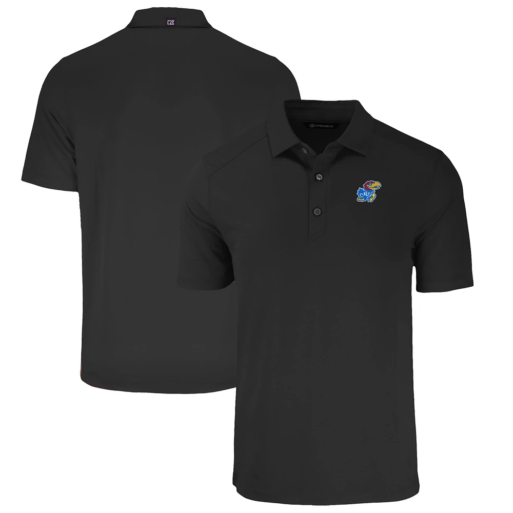 Men's Cutter & Buck Black Kansas Jayhawks Big Tall Forge Eco Stretch Recycled Polo