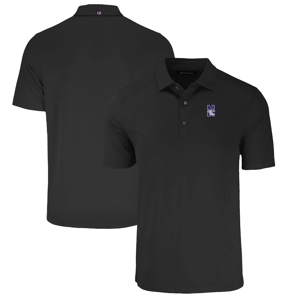 Men's Cutter & Buck Black Northwestern Wildcats Big Tall Forge Eco Stretch Recycled Polo