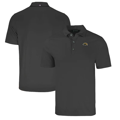 Men's Cutter & Buck Heather Black Southern Miss Golden Eagles Big Tall Forge Eco Stretch Recycled Polo