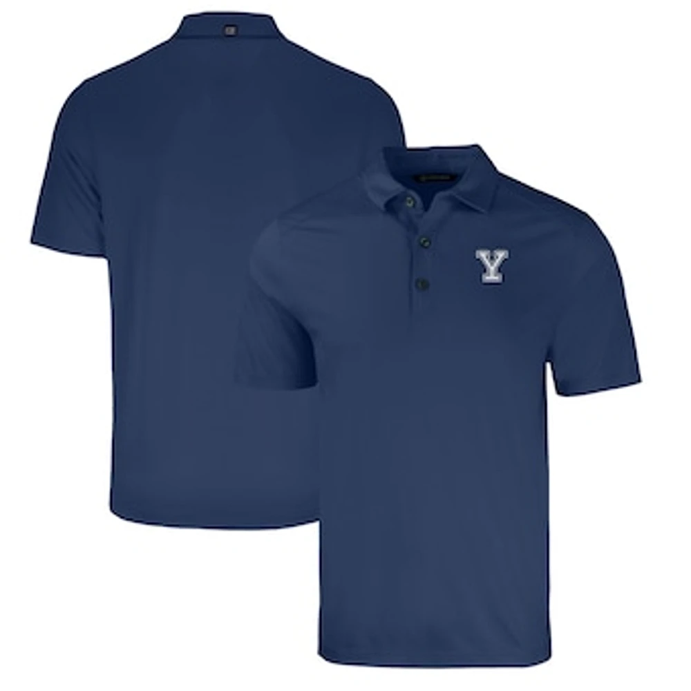Men's Cutter & Buck Heather Navy Yale Bulldogs Big Tall Forge Eco Stretch Recycled Polo