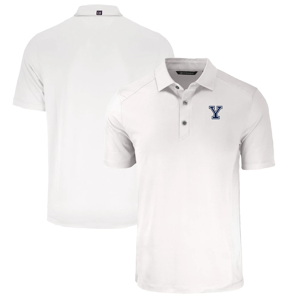 Men's Cutter & Buck White Yale Bulldogs Big Tall Forge Eco Stretch Recycled Polo
