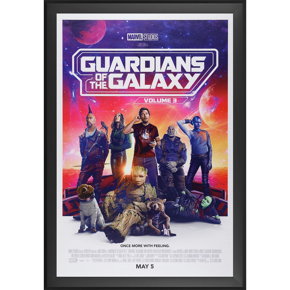 Chris Pratt Guardians of the Galaxy Volume 3 Autographed Framed 27" x 40" Movie Poster