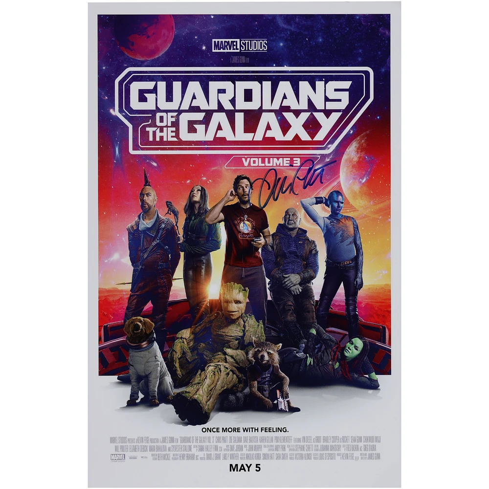Chris Pratt Guardians of the Galaxy Volume 3 Autographed 11" x 17" Movie Poster