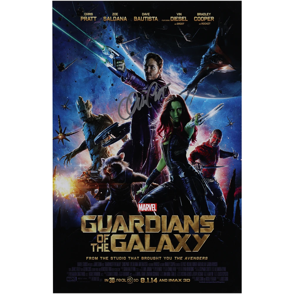 Chris Pratt Guardians of the Galaxy Autographed 11" x 17" Movie Poster