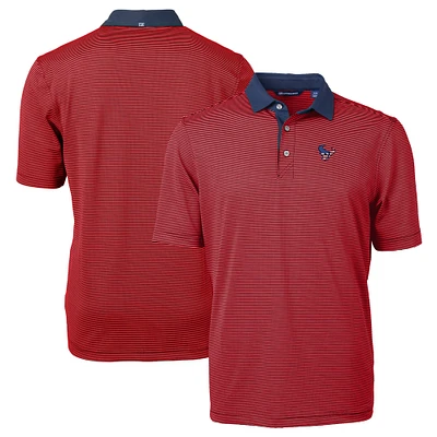 Men's Cutter & Buck Red/Navy Houston Texans Big Tall Virtue Eco Pique Micro Stripe Recycled Polo