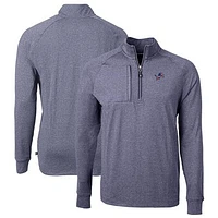 Men's Cutter & Buck  Heather Navy Detroit Lions Big Tall Adapt Eco Knit Quarter-Zip Pullover Top