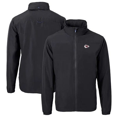 Men's Cutter & Buck Black Kansas City Chiefs Big & Tall Charter Eco Knit Recycled Full-Zip Jacket