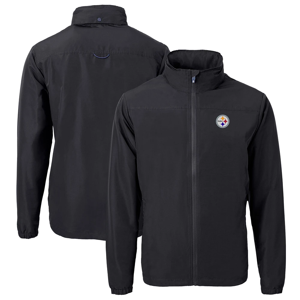 Men's Cutter & Buck Pittsburgh Steelers Big Tall Charter Eco Knit Recycled Full-Zip Jacket