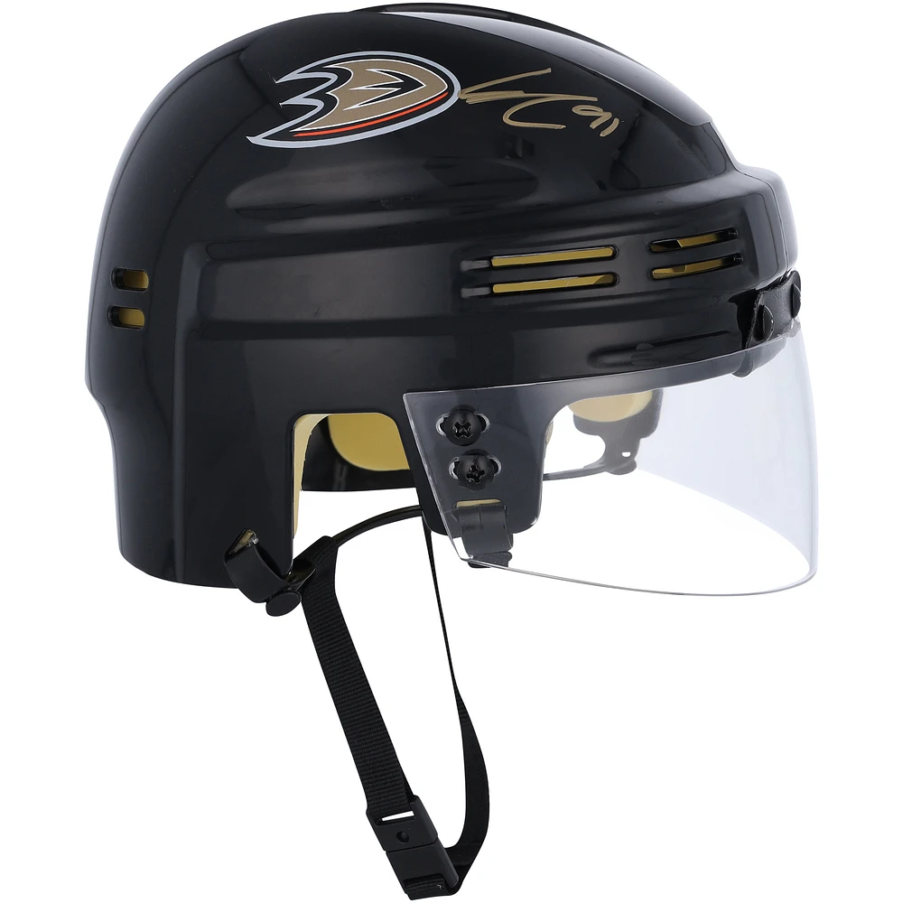 Leo Carlsson Anaheim Ducks Autographed Black Mini Helmet