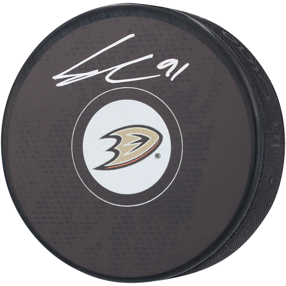 Leo Carlsson Anaheim Ducks Autographed Hockey Puck