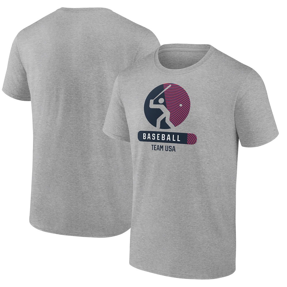 Men's Heather Gray USA Baseball Radiating Victory T-Shirt