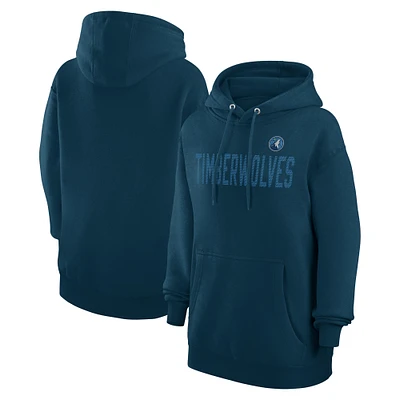Women's G-III 4Her by Carl Banks Navy Minnesota Timberwolves Dot Print Pullover Hoodie