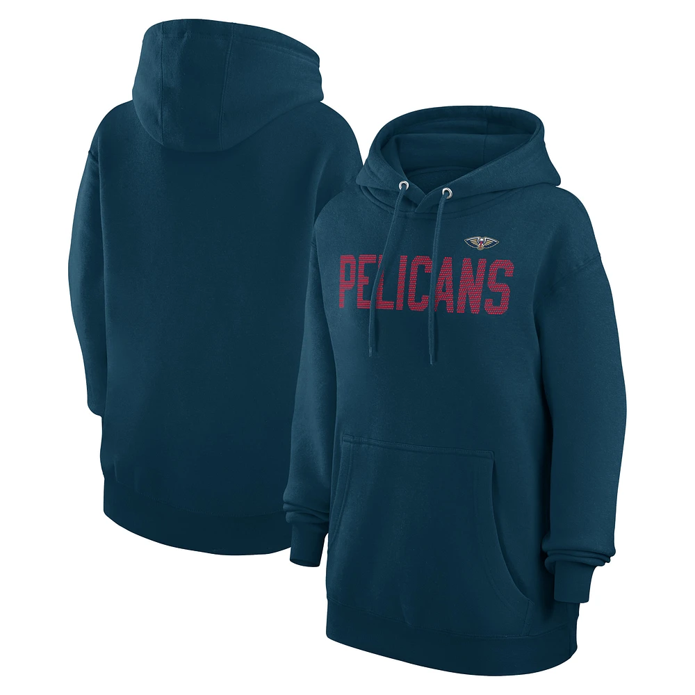 Women's G-III 4Her by Carl Banks Navy New Orleans Pelicans Dot Print Pullover Hoodie