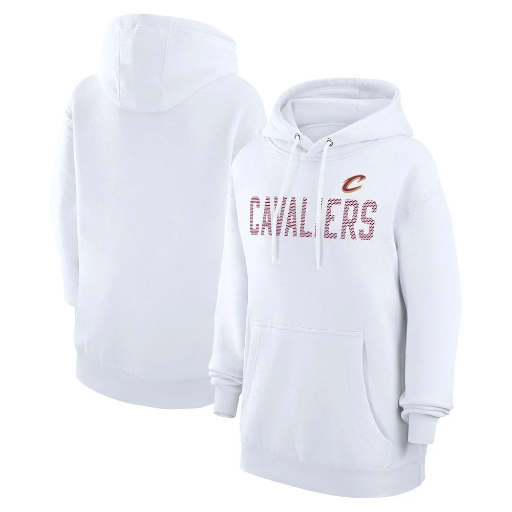 Women's G-III 4Her by Carl Banks White Cleveland Cavaliers Dot Print Pullover Hoodie
