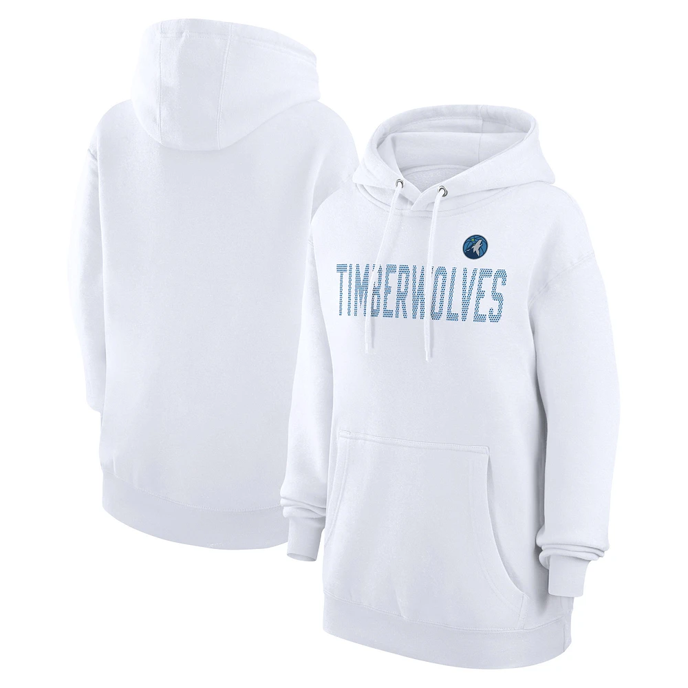 Women's G-III 4Her by Carl Banks White Minnesota Timberwolves Dot Print Pullover Hoodie