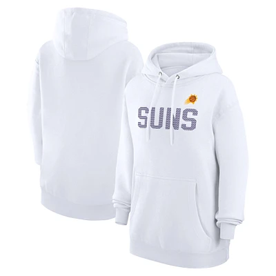 Women's G-III 4Her by Carl Banks White Phoenix Suns Dot Print Pullover Hoodie