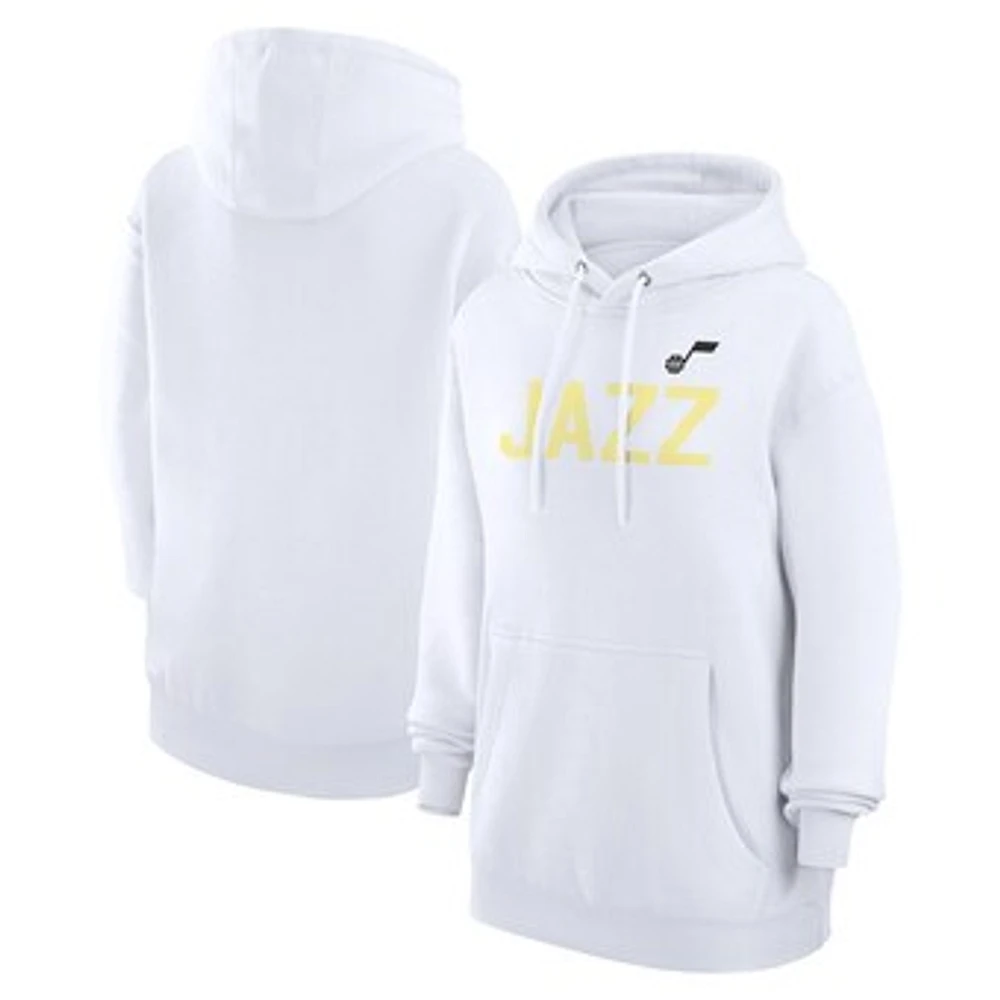 Women's G-III 4Her by Carl Banks White Utah Jazz Dot Print Pullover Hoodie