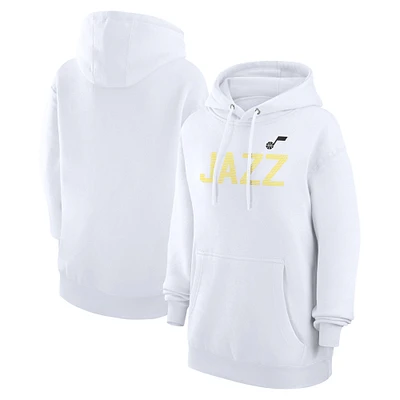 Women's G-III 4Her by Carl Banks White Utah Jazz Dot Print Pullover Hoodie