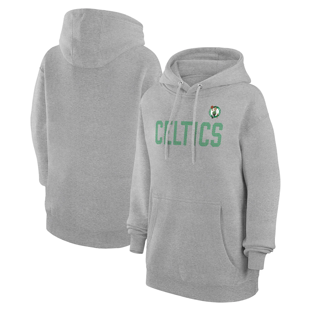 Women's G-III 4Her by Carl Banks Heather Gray Boston Celtics Dot Print Pullover Hoodie