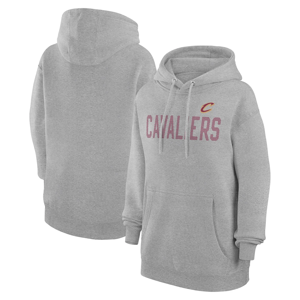 Women's G-III 4Her by Carl Banks Heather Gray Cleveland Cavaliers Dot Print Pullover Hoodie