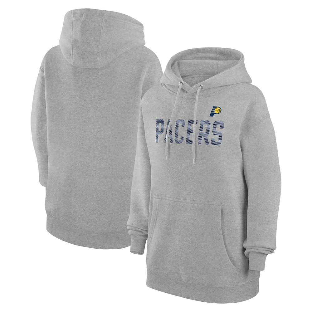 Women's G-III 4Her by Carl Banks Heather Gray Indiana Pacers Dot Print Pullover Hoodie