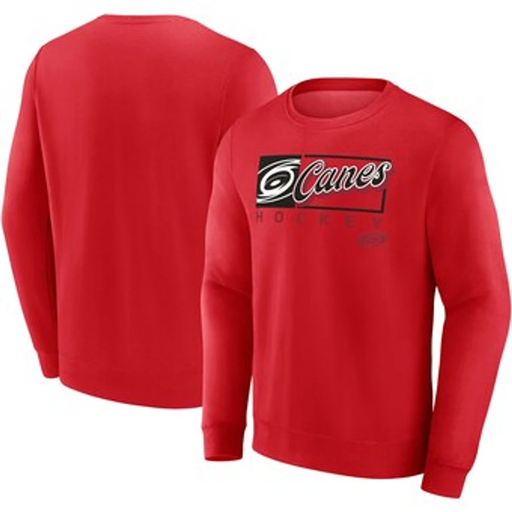 Men's Fanatics Red Carolina Hurricanes Focus Fleece Pullover Sweatshirt