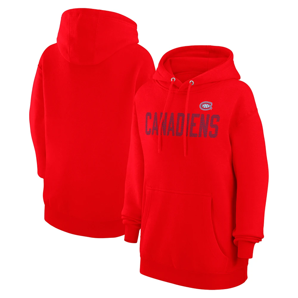 Women's G-III 4Her by Carl Banks Red Montreal Canadiens Dot Print Pullover Hoodie