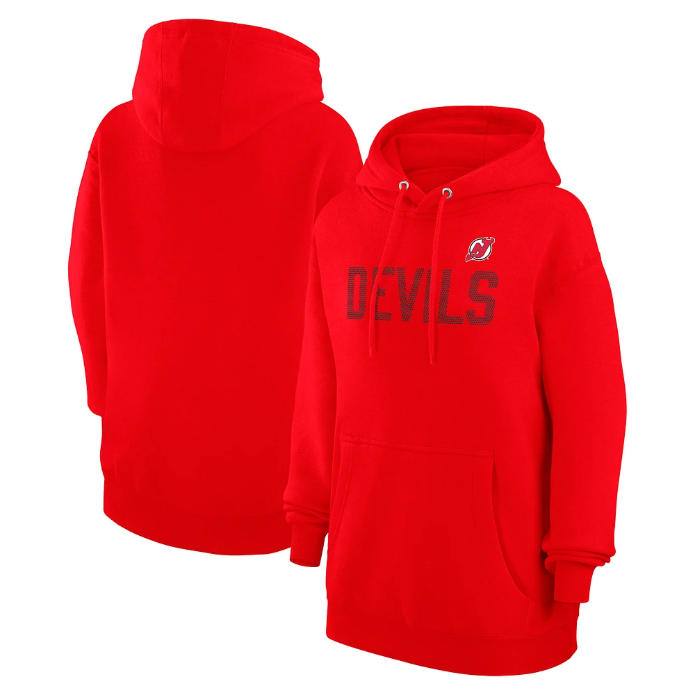Women's G-III 4Her by Carl Banks Red New Jersey Devils Dot Print Pullover Hoodie