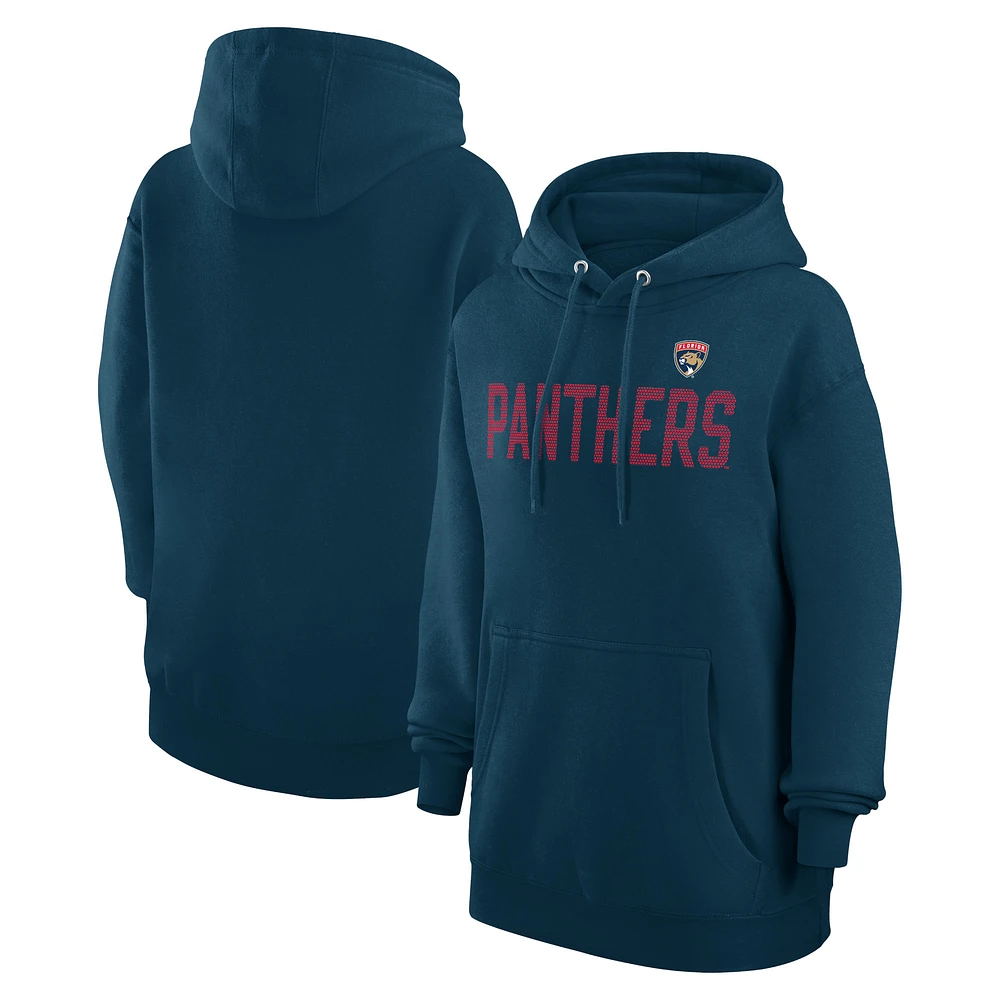 Women's G-III 4Her by Carl Banks Navy Florida Panthers Dot Print Pullover Hoodie