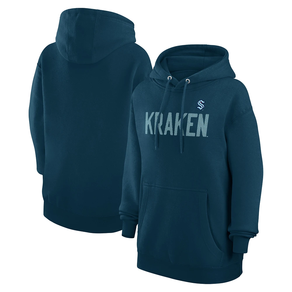 Women's G-III 4Her by Carl Banks Navy Seattle Kraken Dot Print Pullover Hoodie