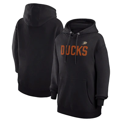 Women's G-III 4Her by Carl Banks Black Anaheim Ducks Dot Print Pullover Hoodie