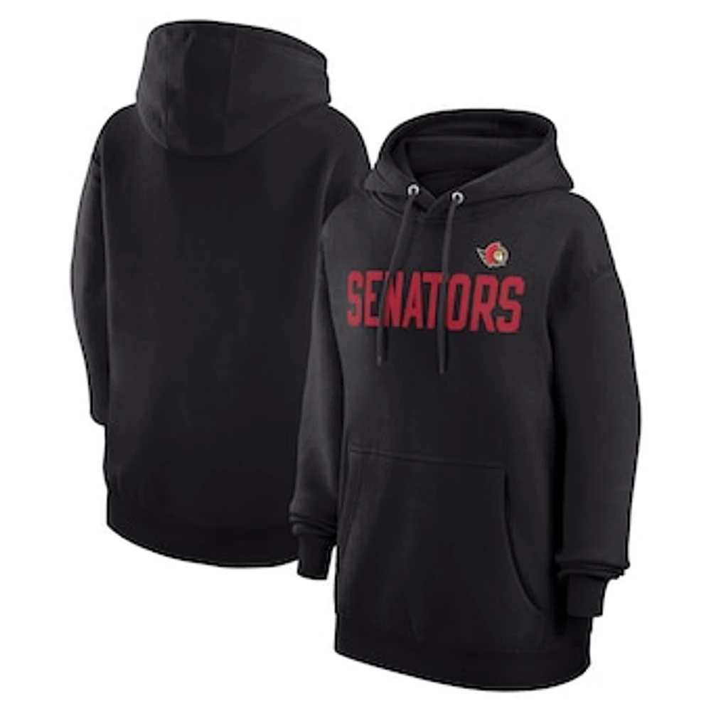 Women's G-III 4Her by Carl Banks Black Ottawa Senators Dot Print Pullover Hoodie
