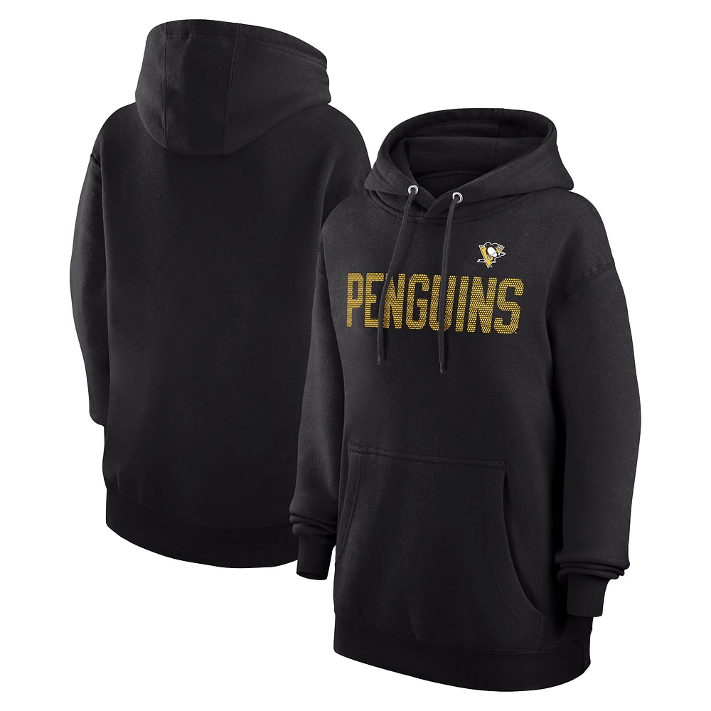 Women's G-III 4Her by Carl Banks Black Pittsburgh Penguins Dot Print Pullover Hoodie