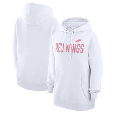 Women's G-III 4Her by Carl Banks White Detroit Red Wings Dot Print Pullover Hoodie