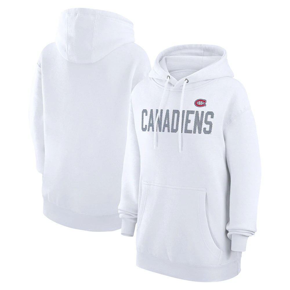 Women's G-III 4Her by Carl Banks White Montreal Canadiens Dot Print Pullover Hoodie