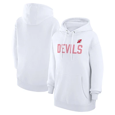 Women's G-III 4Her by Carl Banks White New Jersey Devils Dot Print Pullover Hoodie