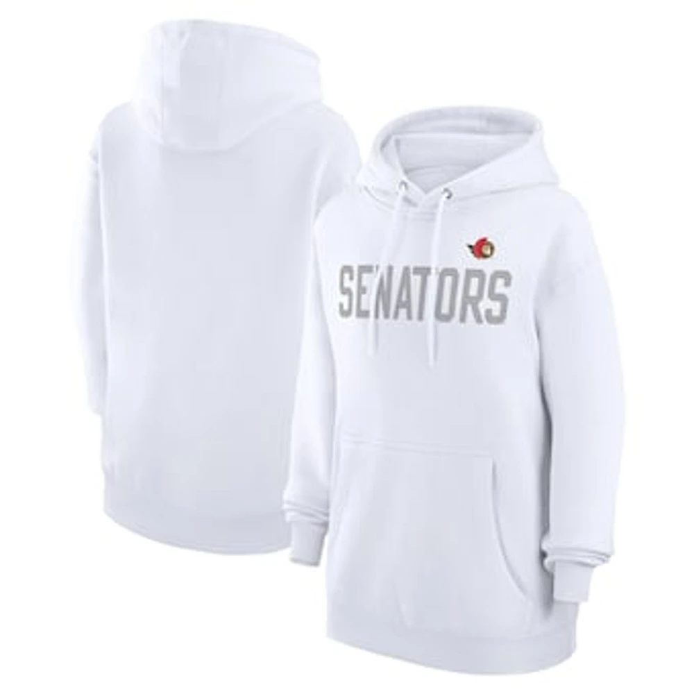 Women's G-III 4Her by Carl Banks White Ottawa Senators Dot Print Pullover Hoodie
