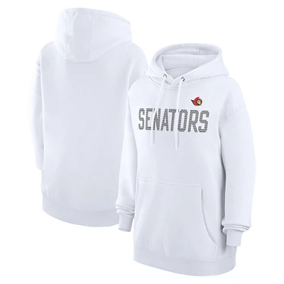 Women's G-III 4Her by Carl Banks White Ottawa Senators Dot Print Pullover Hoodie