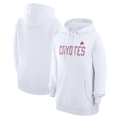 Women's G-III 4Her by Carl Banks White Arizona Coyotes Dot Print Pullover Hoodie
