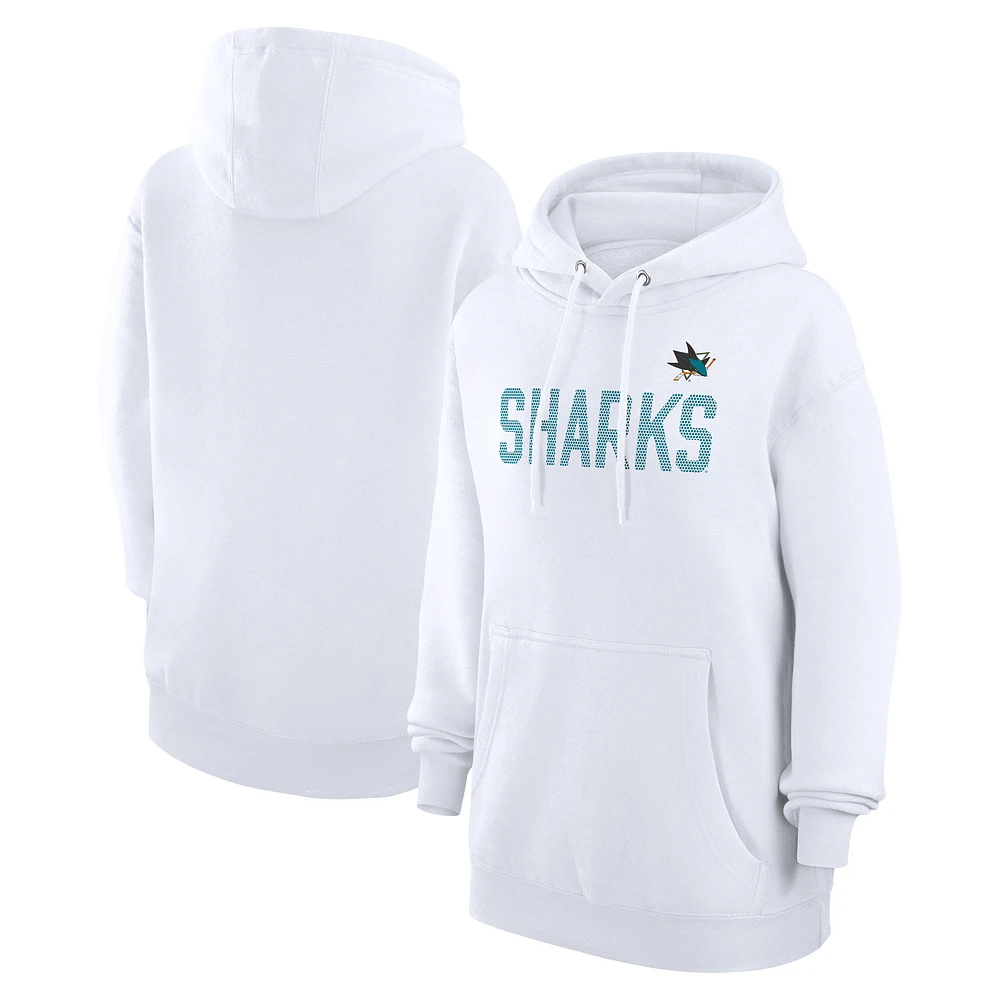 Women's G-III 4Her by Carl Banks White San Jose Sharks Dot Print Pullover Hoodie