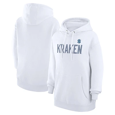 Women's G-III 4Her by Carl Banks White Seattle Kraken Dot Print Pullover Hoodie