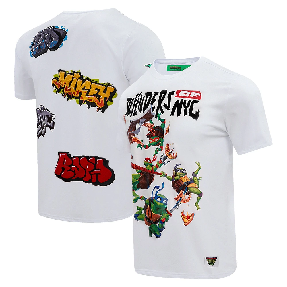 Unisex Freeze Max White Teenage Mutant Ninja Turtles Defenders of NYC Graphic T-Shirt