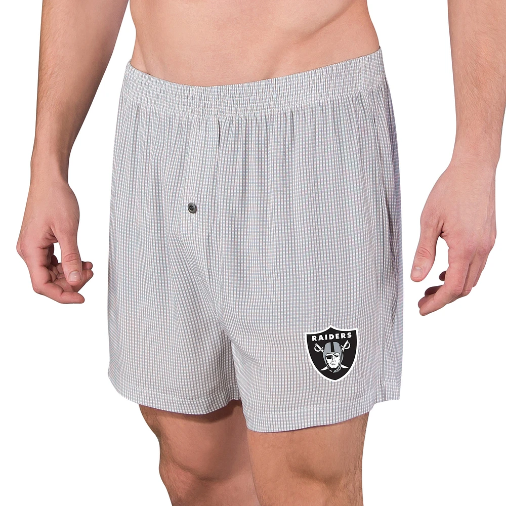 Men's Concepts Sport Gray Las Vegas Raiders Melody Woven Boxer