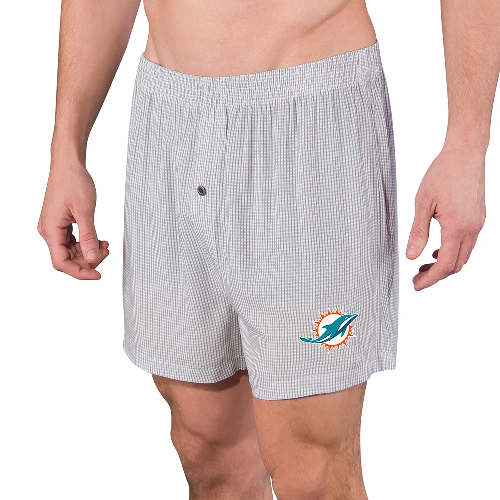 Men's Concepts Sport Gray Miami Dolphins Melody Woven Boxer