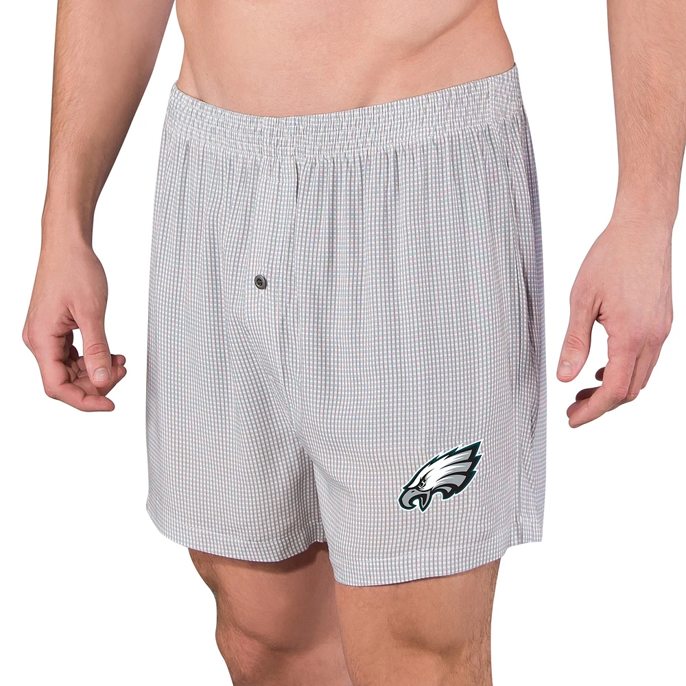 Men's Concepts Sport Gray Philadelphia Eagles Melody Woven Boxer