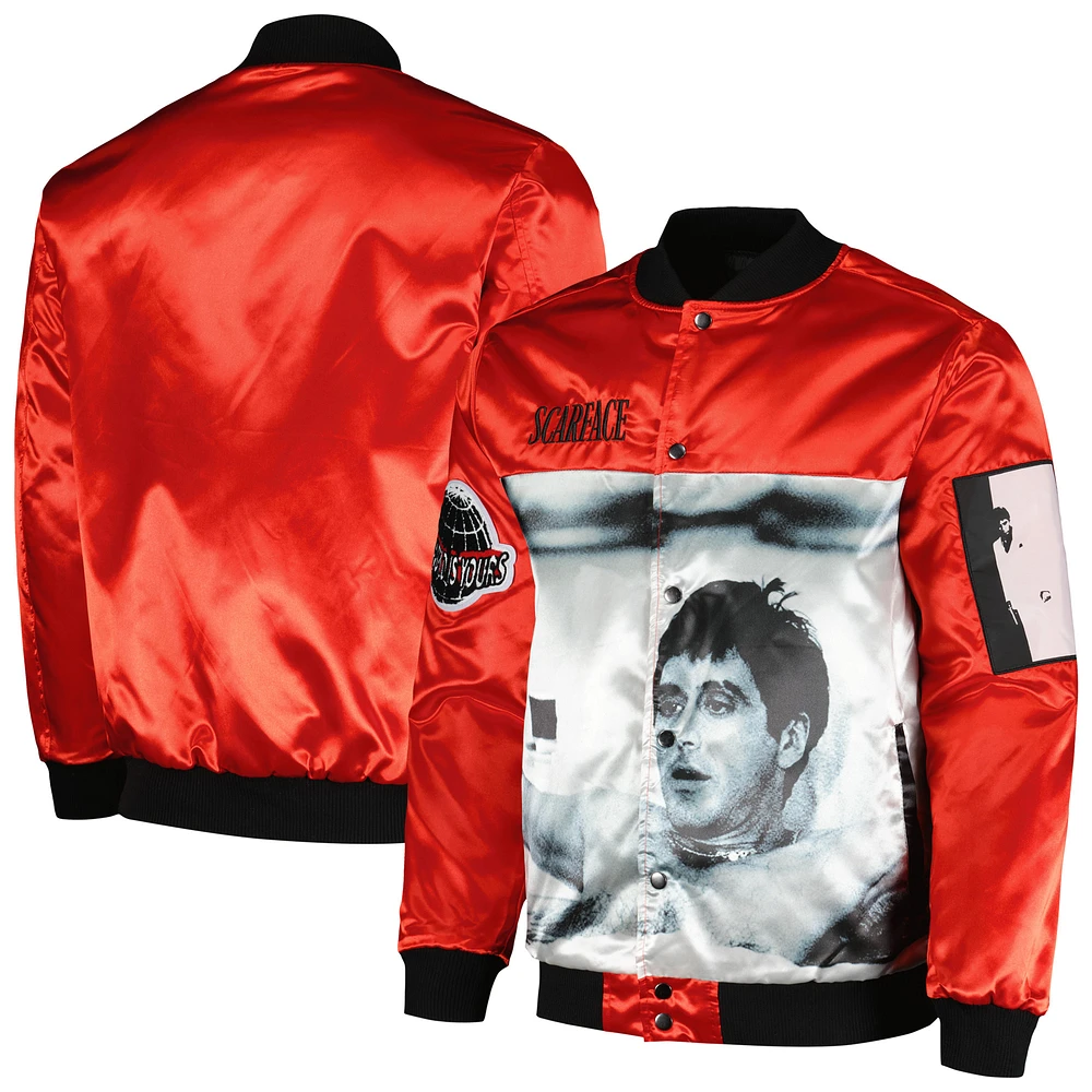Unisex Reason Red Scarface The World is Yours Varsity Full-Snap Jacket